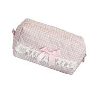 GKYQVE Estuche de algodón de encaje de alta capacidad, organizador de lápices, bolsa de maquillaje de viaje para estudiantes, mujeres, escuela, oficina, costura, estuche de algodón, a