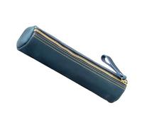 GKYQVE Estuche de cuero ligero con cierre de cremallera para estudiantes, personal de negocios, escuela, oficina y uso diario, organizador de herramientas de escritura de cuero, Blue