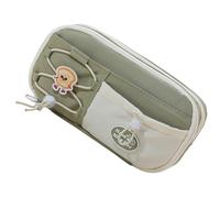 GKYQVE Estuche de poliéster de alta capacidad con 8 secciones, organizador de lápices multicapa para escuela, oficina, 23 x 12 x 8 cm, estuche de poliéster, Green, Mass Beauty