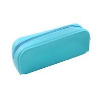 GKYQVE Estuche de silicona de gran capacidad, resistente al agua, bolsa con cremallera para estudiantes, adultos, niños, estuche escolar de gran capacidad, azul celeste