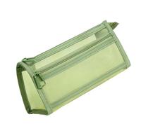 GKYQVE Estuche estético para bolígrafos, estuche de malla de doble capa, estuche de malla de gran capacidad, suministros de oficina escolar transparente, suministros de oficina escolar de doble capa