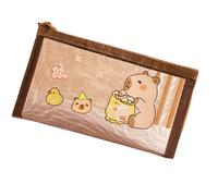 GKYQVE Estuche para lápices de animales de gran capacidad para suministros escolares, marcadores, tijeras, almacenamiento, bonita bolsa Capybara, Foodie