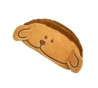 GKYQVE Estuche para lápices de peluche de gran capacidad, organizador portátil para estudiantes, mujeres, bolsa de maquillaje de viaje, suministros escolares, Carlino marrón claro