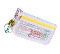 GKYQVE Estuche transparente de gran capacidad, organizador de bolígrafos de doble capa, bolsas de maquillaje de viaje para estudiantes, mujeres, adultos, lona, almacenamiento de brochas cosméticas., b