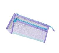 GKYQVE Estuche transparente para lápices de doble capa, soportes para bolígrafos, bolsa de gran capacidad, suministros de vuelta a la escuela, bolsa de malla transparente de doble capa para