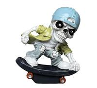 GKYQVE Figura creativa de esqueleto de Halloween con resinas y calavera, con detalles artísticos, adorno coleccionable para interiores, figuras de escritorio de terror