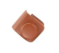 GKYQVE Funda compacta para cámara pequeña de 90 cámaras, bolsa de almacenamiento de piel sintética, correa ajustable, funda con forro polar, Brown
