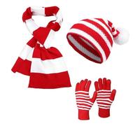 GKYQVE Gorro de Papá Noel de punto para festivales, reuniones familiares, invierno, gorro de Papá Noel, accesorios de fiesta, conjunto temático