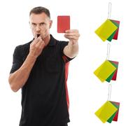 GKYQVE Juego de 3 tarjetas de advertencia de futbol para arbitraje de fútbol verde rojo amarillo para clarificación de reglas de fútbol, advertencia de fútbol, retraso de expulsión para competición