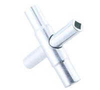 GKYQVE Llave de llave de acero de 4 vías con medidor de agua para abrir radiador de 1/" 9/81.3 cm 5/40.6 cm 11/81.3 cm