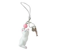 GKYQVE Llavero de gato suave con materiales de resina resistentes, dije portátil para teléfono para uso diario, dije de teléfono para llaves, Cuerda para colgar, Talla única