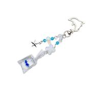 GKYQVE Llavero de pesca de oro de estilo único y elegante, accesorio de moda con diseños de mar y colgante portátil para todas las edades, llavero de cuentas coloridas, azul, Talla única