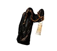 GKYQVE Mago jorobado con lámpara LED, estatua, escultura de resinas, decoración de fiesta de Halloween, adorno para mesa interior, escultura de mago con lámpara, decoración del hogar