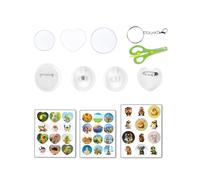 GKYQVE Máquina de insignia de prensa manual para niños, kits de manualidades creativas con plantillas para niños, habilidades motoras finas y kits de manualidades de creación para niños