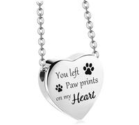 GKYQVE Medallón de cenizas de corazón tallado, joyería conmemorativa, caja de cremación, uso casual, ataúdes, urna para cenizas grabables para mascotas