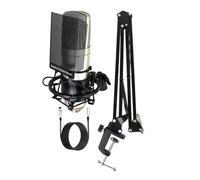 GKYQVE Micrófono cardioide de diafragma grande con tarjeta de sonido para captura de sonido claro, estudio de podcasting e instrumento de radiodifusión, micrófono vocal