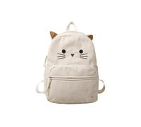 GKYQVE Mochila de moda práctica de pana resistente al desgaste, diseño práctico de compartimentos, adecuada para mujeres, mochila de estilo coreano, White, Mass Beauty