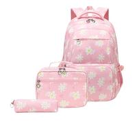 GKYQVE Mochila escolar impresa de gran capacidad con bolsa de almuerzo, estuche para lápices, para el trabajo, viajes, uso diario, a, Mass Beauty