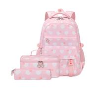 GKYQVE Mochila escolar práctica de gran capacidad con estuche para lápices, bolsa de almuerzo, mochila informal para estudiantes, mochila de gran capacidad, b, Mass Beauty