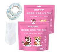 GKYQVE Paquete de 2 calcetines protectores de agarre grueso para patas de perro con adhesivo ajustable para exteriores, evita que el perro se deslice