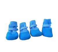 GKYQVE Paquete de 4 cómodos zapatos antideslizantes para perros con doble agarre lateral para lluvia, nieve, pavimento caliente, protección antideslizante para perros