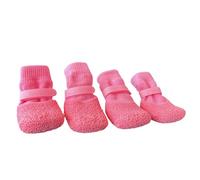 GKYQVE Paquete de 4 cómodos zapatos antideslizantes para perros con doble agarre lateral para lluvia, nieve, pavimento caliente, protección antideslizante para perros
