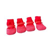 GKYQVE Paquete de 4 cómodos zapatos antideslizantes para perros con doble agarre lateral para lluvia, nieve, pavimento caliente, protección antideslizante para perros