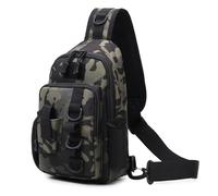 GKYQVE Paquete de eslingas de pesca, bolsa cruzada para guardar aparejos de pecho, para agua dulce o salada, hombro con soporte para caña, Noche Oscura, Talla única