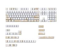 GKYQVE Platinums - Teclas bordadas 146/136 teclas con impresión lateral, retroiluminadas, sublimación térmica, ampliamente para interruptores, teclas de impresión lateral