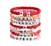 GKYQVE Playful - Pulsera de arcilla suave con corazón de fresa y corazón multifuncional con cuentas elásticas para varios tamaños, talla única, como se describe