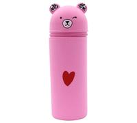 GKYQVE Portalápices de silicona con diseño de oso de dibujos animados, con cremallera, para accesorios escolares de estudiantes, b