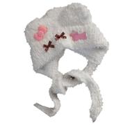 GKYQVE Sombrero de oso de peluche para mujer, con orejas de gato, lazos, casual, encantador, accesorio de invierno para trajes de moda, moda juvenil