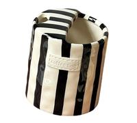 GKYQVE Taza de café de mano de cerámica a rayas con tapa superior para sorbo, Día de la Madre, Navidad, inauguración de la casa, fiesta