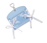GKYQVE Trendy Bows Accent - Cartera de poliuretano para tarjetas fotográficas con llavero, diseño ligero para tarjetas para viajeros, cartera para profesionales, Blue, Mass Beauty