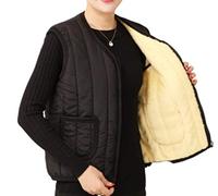 GL SUIT De Las Mujeres Acolchada Chalecos señora Mayor Peso Ligero Acolchado Chaleco Abuela Chaleco térmico Chaleco Zip Up Bolsillos sin Mangas Capa de la Chaqueta para Viajar Caminar,Negro,M