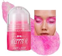 GL-Turelifes Body Glitter Gel, Roll-on Face Glitter for Mermaid Makeup Festival Rave Accessories, holográfico Hair Glitter Gel,Body Shimmer Halloween Makeup for Rave Party (#06 Barbie Rosa)