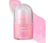 GL-Turelifes Gel de purpurina corporal Roll-on para maquillaje de sirena, accesorios para festivales, gel holográfico para el cabello, brillo corporal para Halloween y fiestas rave (#05 rosa melocotón