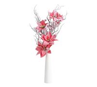 GL-Turelifes Paquete de 2 flores navideñas grandes de 18,5 pulgadas en spray rojo artificial Poinsettia con bayas rojas para árbol de Navidad para una impresionante decoración de casa de vacaciones