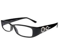 GL2001BLK +1.0 Bella Black Crystal Reading Glasses New by Chichi Gifts