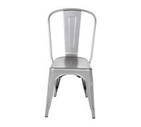 GL329 Bolero Bistro sillas laterales de acero, Metal gris (Pack de 4)