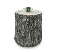 Glac Store Base para árbol de Navidad, gris efecto madera, 34 x 26 x 30 cm, soporte robusto con diseño rústico, capacidad de 4,25 kg, montaje fácil, para árboles de hasta 240 cm