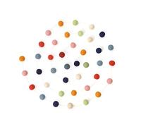 Glaciart One Guirnalda de bolas de fieltro - Guirnalda de pompones - 12 pies, 40 bolas, 7 colores neutros de género, decoraciones de pompones, decoración de guardería, banderines, decoraciones de