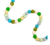 Glaciart One Guirnalda de bolas de fieltro para el Día de San Patricio, premontada, decoración de fiesta irlandesa, pompón, 100% lana natural, pompones con cuerda de algodón, 2,4 m