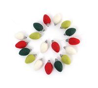 Glaciart One Guirnalda de focos de fieltro, ideal para Navidad y otoño, decoración para la temporada de Navidad, manualidades, decoración independiente, lana natural de Nueva Zelanda, fieltro a mano en Nepal, 18 bombillas de tela en 4 colores