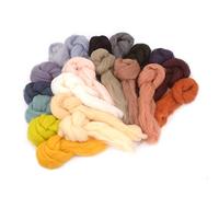 Glaciart One Lana merino de fibra hilada, súper suave, 20 colores (paquete de 200 gramos) de lana sin hilar para fieltro y fieltro, suministros de manualidades