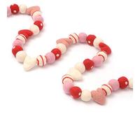 Glaciart One Valentine - Guirnalda de bolas de fieltro con bolas de remolino, hecha a mano en Nepal con lana de Nueva Zelanda, reutilizable, duradera, elegante y versátil, fácil de colgar y mantener, juego de rojo, blanco y rosa de 2,7 m
