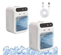 Glacier Breeze Ac, Glacier Breeze Portable Ac Unit, Evaporative Cooler Portable Air Conditioner, Built In 500ml Water Tank, for Home, Bedroom, Office, and Outdoor (2PCS)