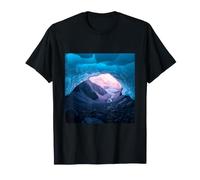 Glacier Ice Cave Mountain Valley Artico Paisaje Obra De Arte Camiseta