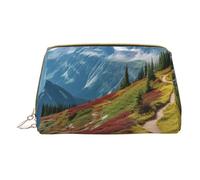 Glacier National Park - Bolsa de almacenamiento de piel con cremallera para maquillaje, bolsa portátil para pintalabios, White, Talla única
