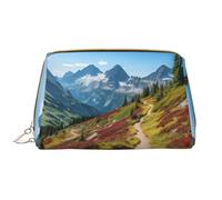 Glacier National Park - Bolsa de maquillaje de piel con cremallera para bolígrafos, papelería, lápiz labial, neceser, White, Talla única